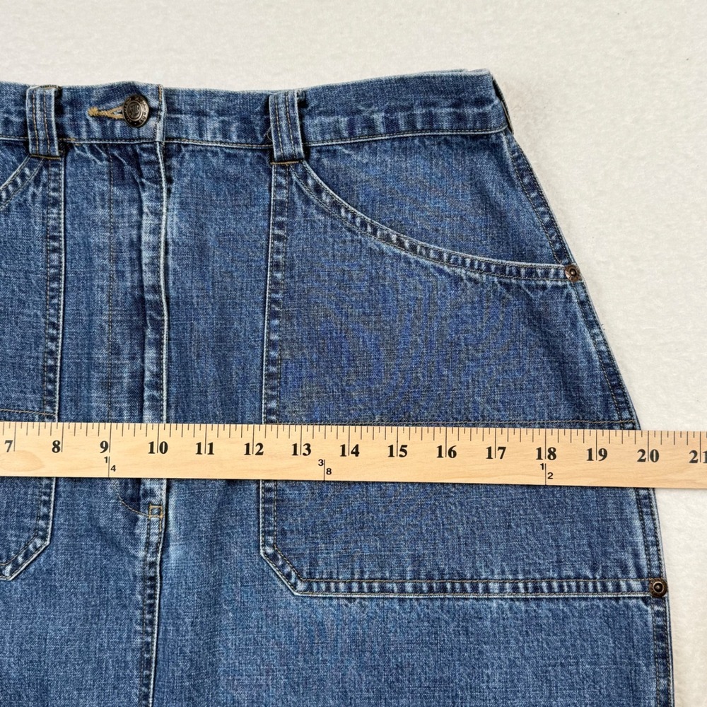 Vintage St Johns Bay Denim Maxi Skirt 100% Cotton Y2K Carpenter Western 10T - Picture 5 of 8